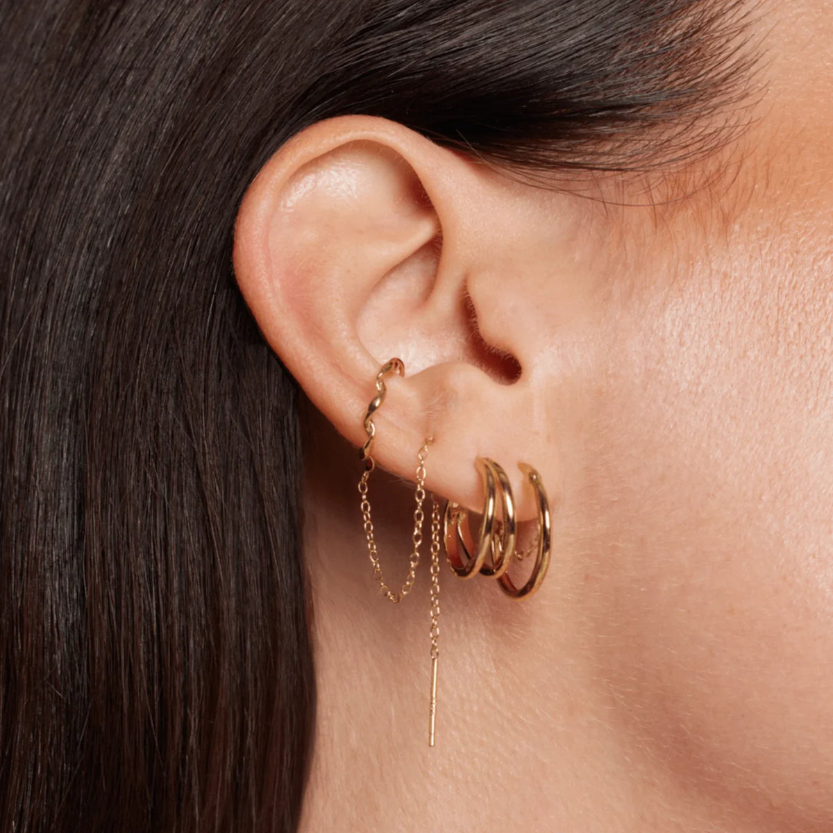 BOUCLE D'OREILLE HANOÏ Argent 925 doré à l'Or 18k
