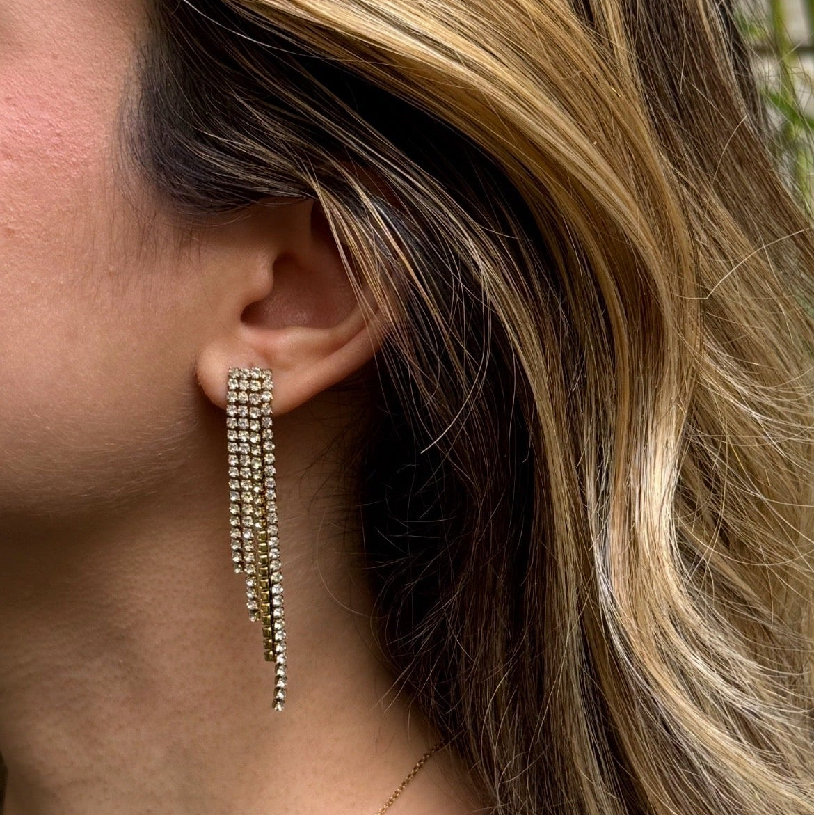 Boucles D'oreilles Lola Strass Doré
