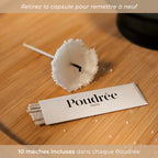 Poudrée : Bougie en perles de cire parfumées - FLORA - Cèdre Marin