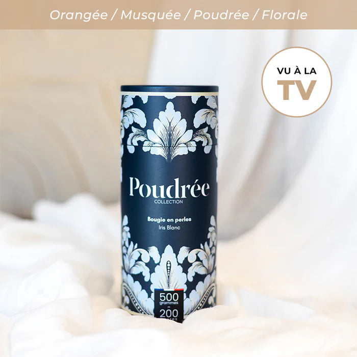 POUDRÉE Bougie en perles de cire parfumées - Héritage - Iris Blanc