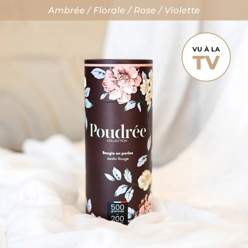 Poudrée : Bougie en perles de cire parfumées - Héritage - Jardin Rouge