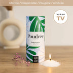 Poudrée : Bougie en perles de cire parfumées - FLORA - Cèdre Marin