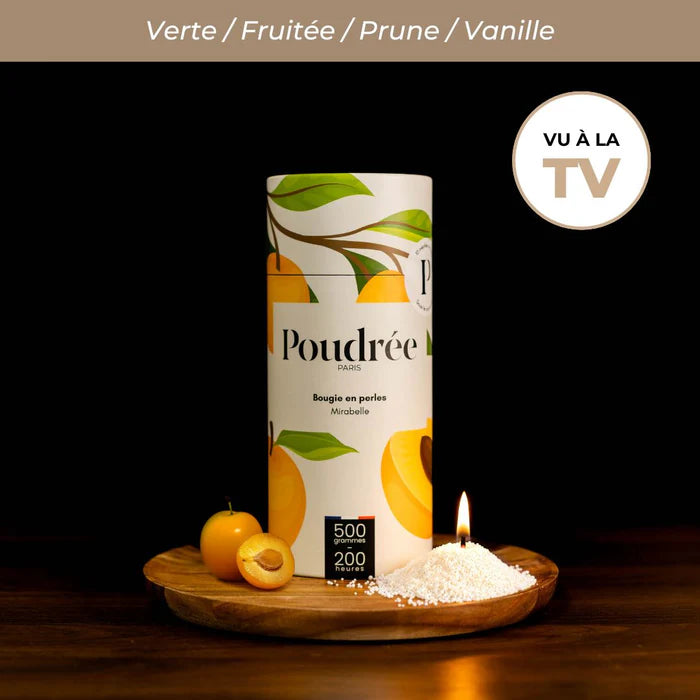Poudrée : Bougie en perles de cire parfumées - Mirabelle