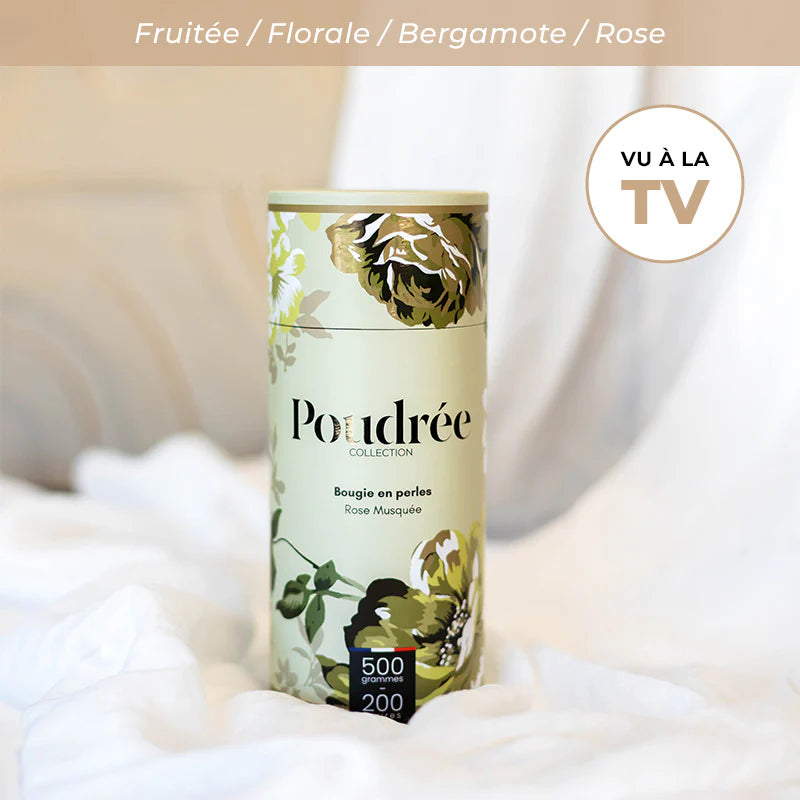 POUDRÉE Bougie En Perles De Cire Parfumées - Héritage - Rose Musquée