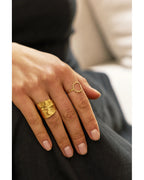 Bague feuille dorée