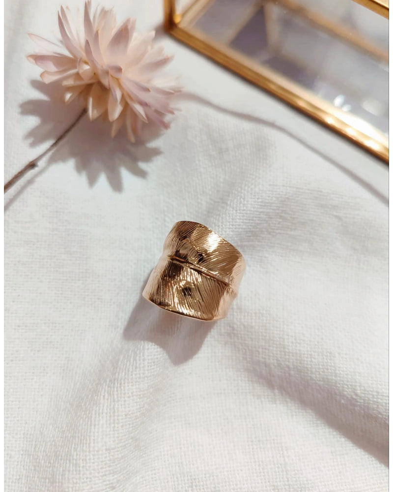 Bague feuille dorée
