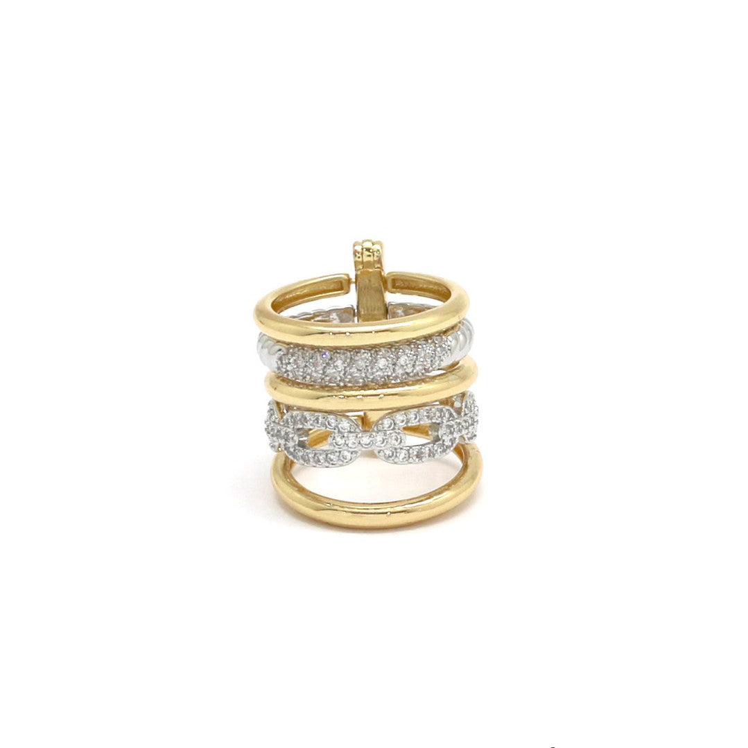 Bague Victoria Multi Rangs Strass Blanc