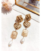 Boucle d'oreille coeur dorée