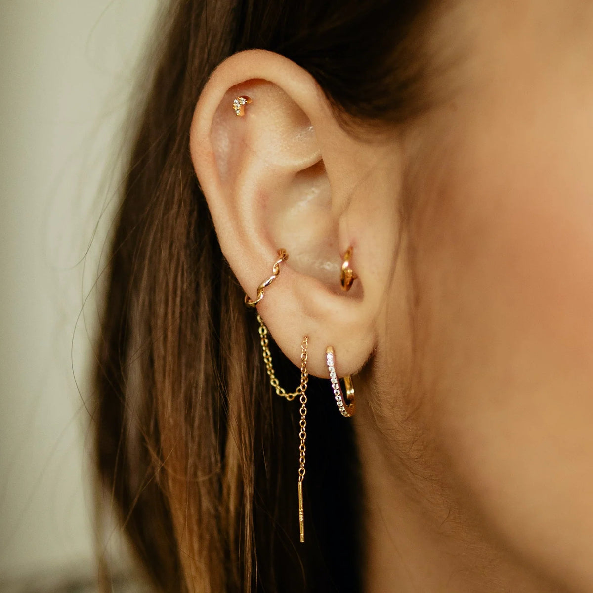BOUCLE D'OREILLE HANOÏ Argent 925 doré à l'Or 18k