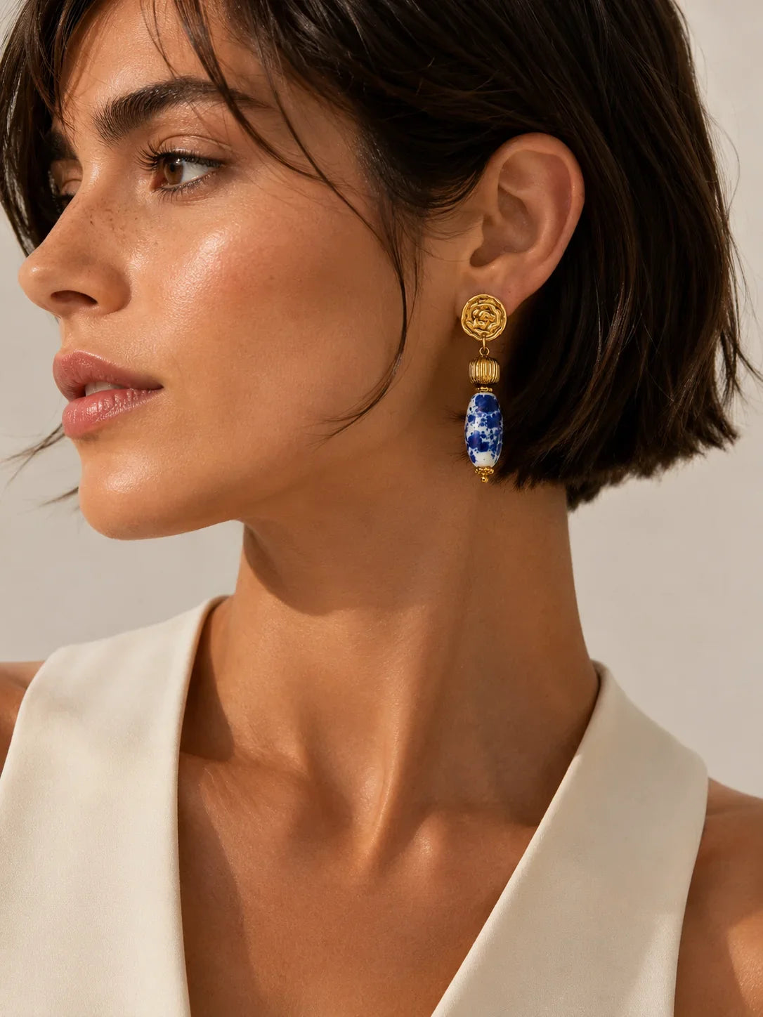 boucles d'oreilles bleue