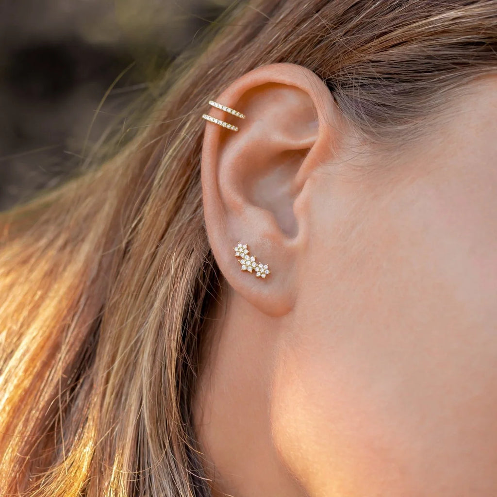 BOUCLE D'OREILLE PALMA Argent 925 doré à l'Or 18k