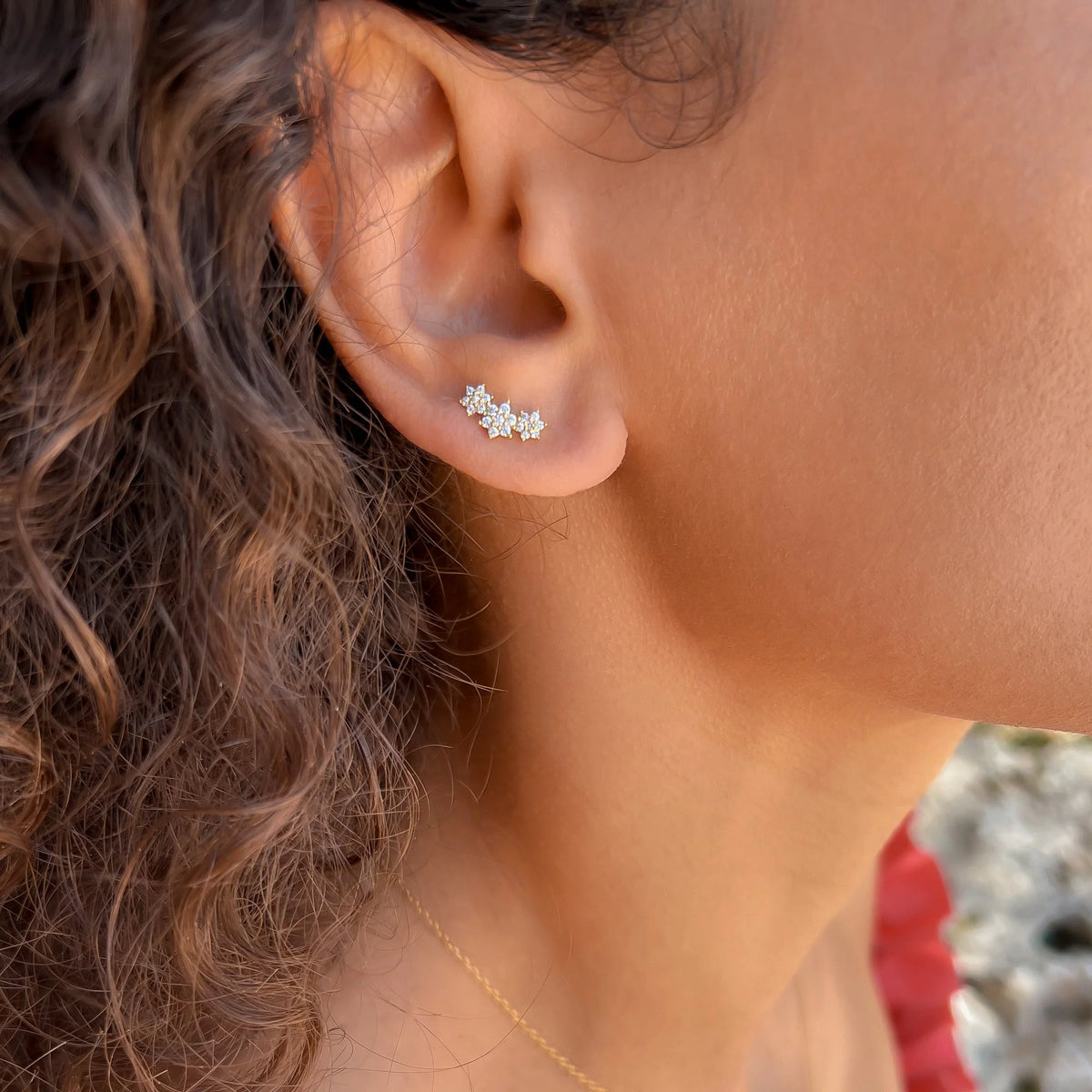 BOUCLE D'OREILLE PALMA Argent 925 doré à l'Or 18k
