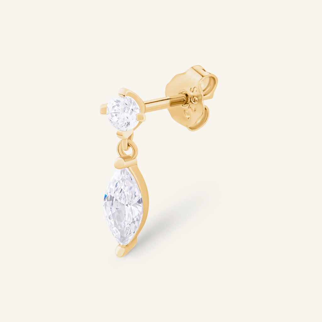 BOUCLE D'OREILLE SALINA Argent 925 doré à l'Or 18k