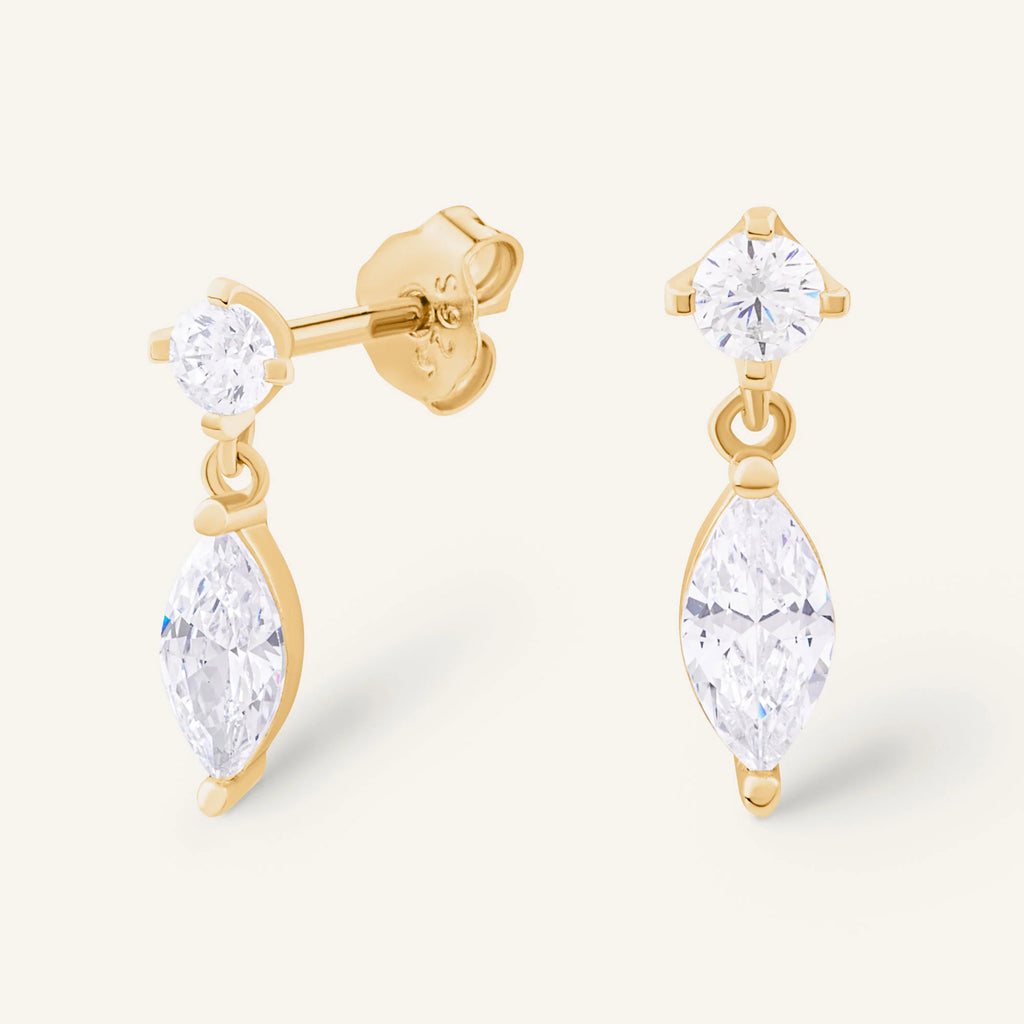 BOUCLE D'OREILLE SALINA Argent 925 doré à l'Or 18k