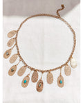 Collier breloques bleu doré