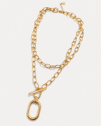 Collier maille double doré