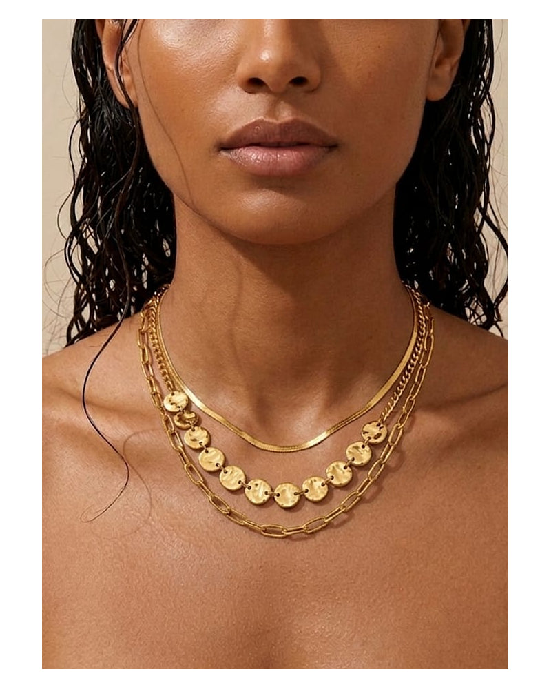 Collier Clothilde multirangs doré