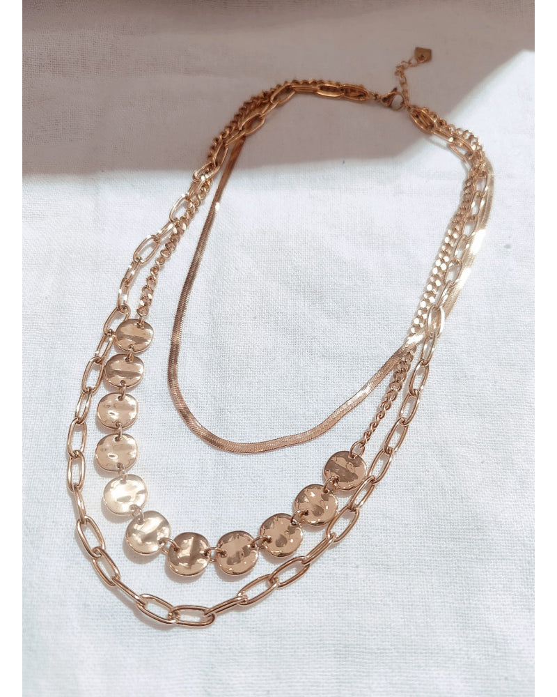 Collier Clothilde multirangs doré