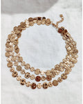 Collier multi-rang pastille martelees doré