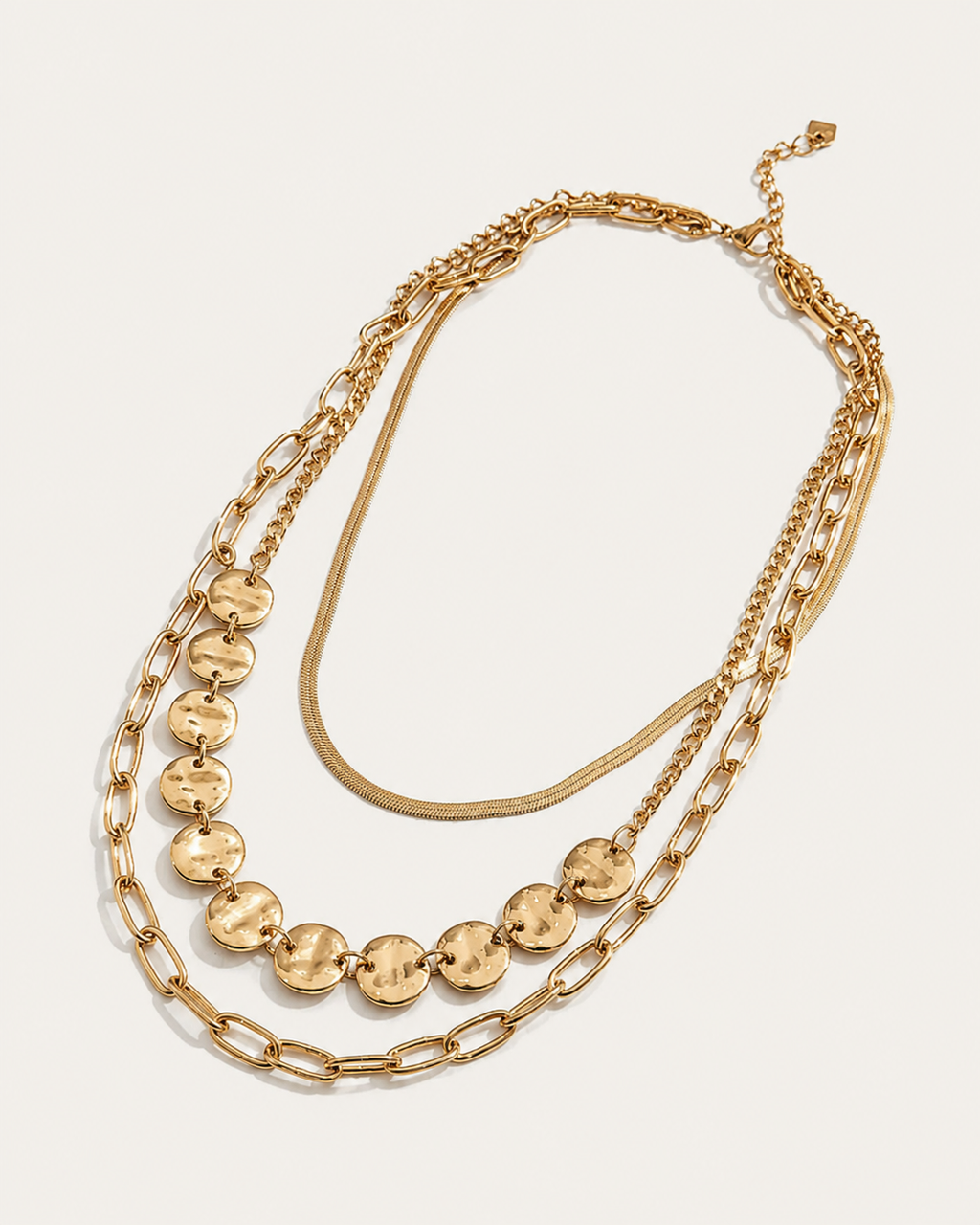 Collier Clothilde multirangs doré