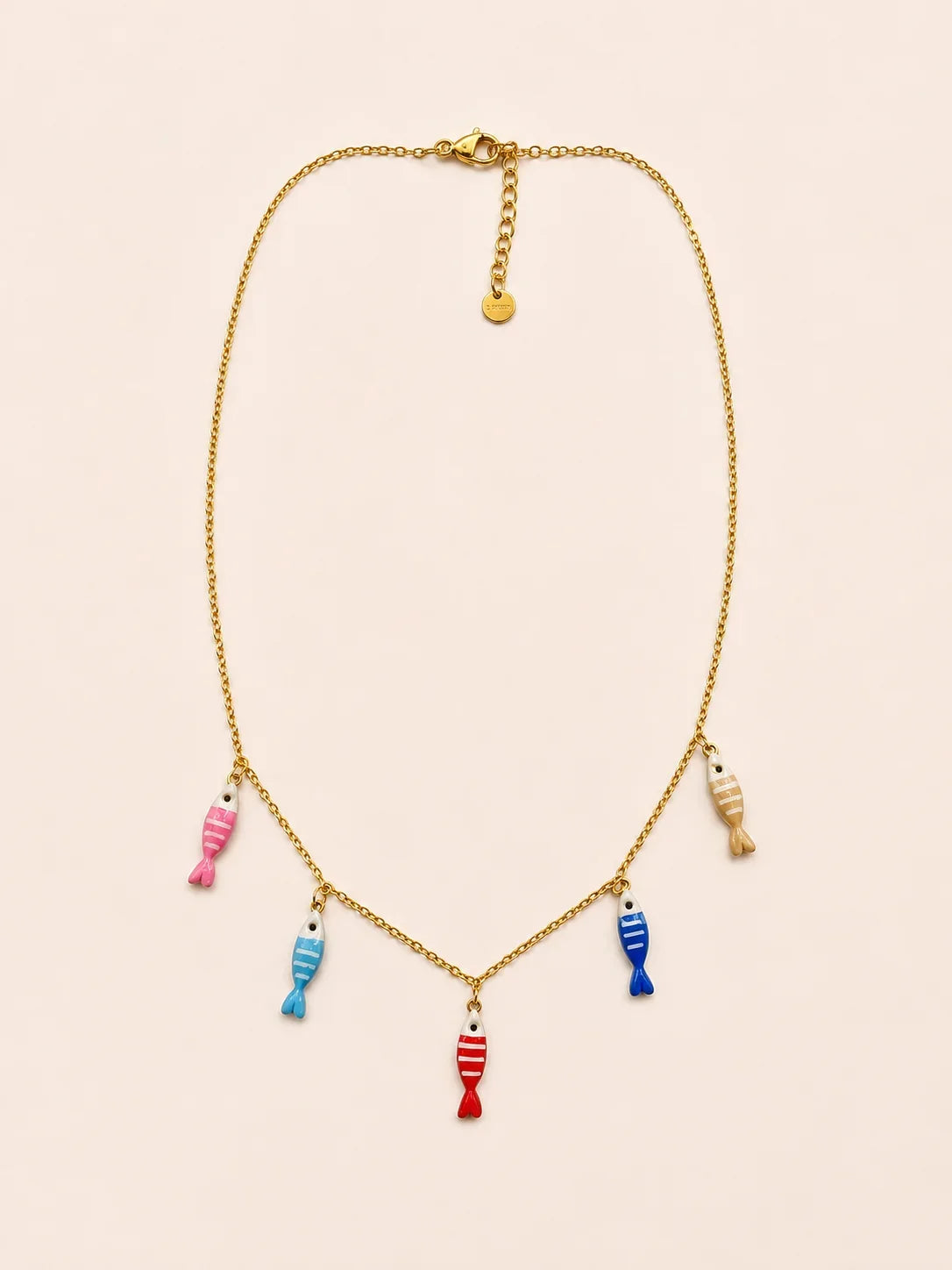 collier pampille poisson rose