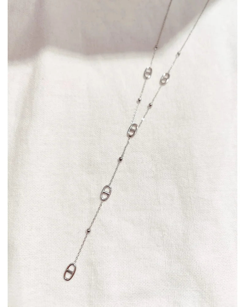 Collier Y argenté