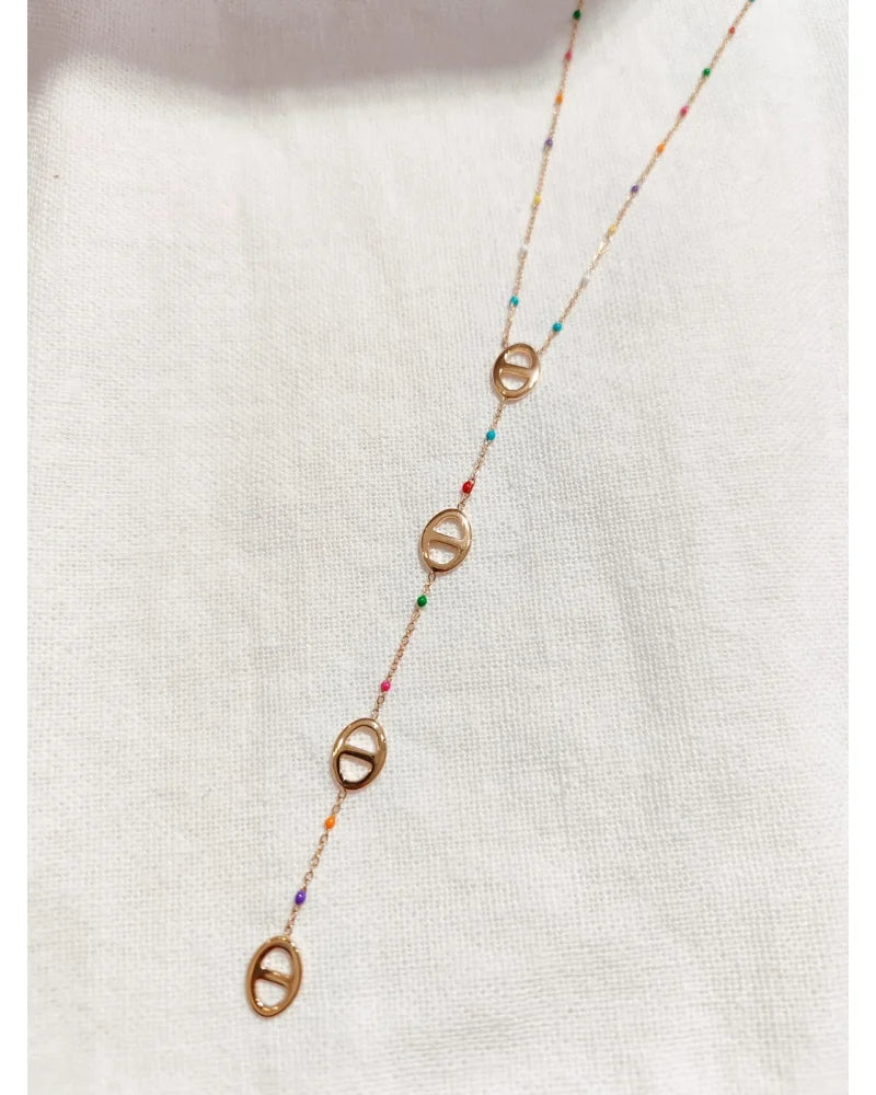 Collier Y doré avec maillons