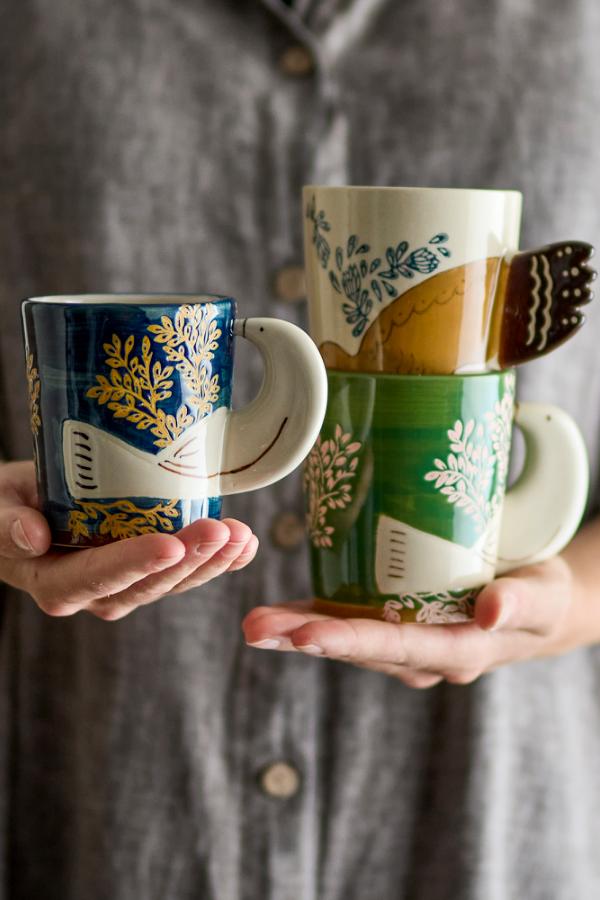 Hezha Tasse verte, Grès