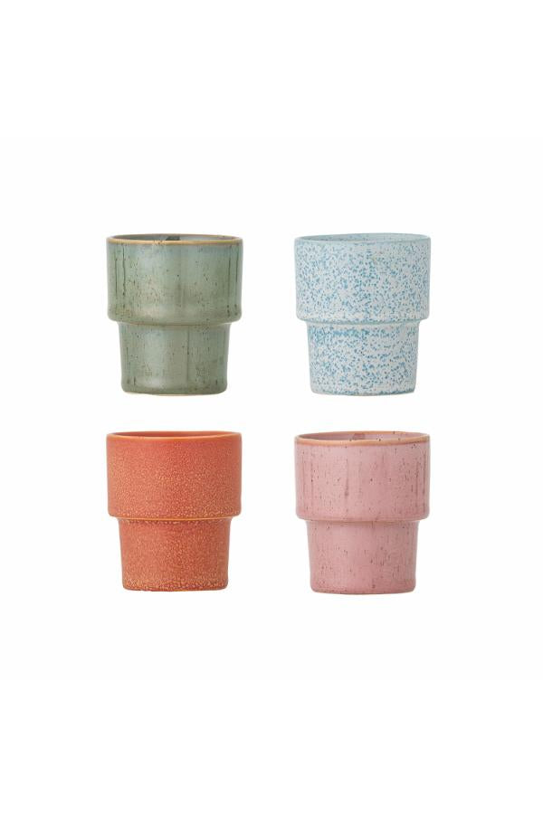 Ewan Tasse à expresso, Multicolore, Grès, set de 4
