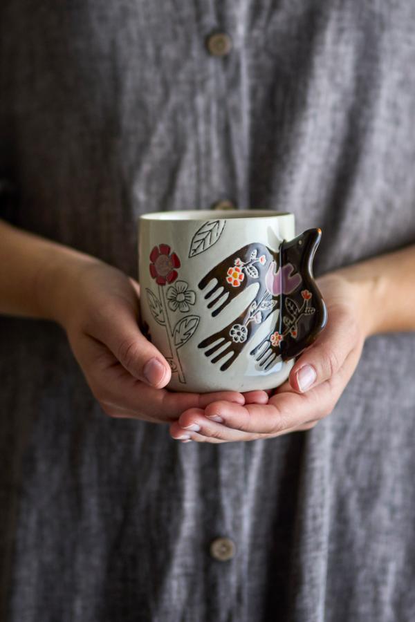 Vivielle Tasse, Multicolore, Grès