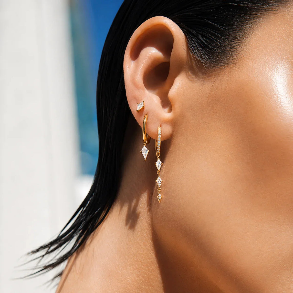 BOUCLE D'OREILLE TAORMINA Argent 925 doré à l'Or 18k