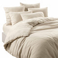 Haomy - Parure de Lit LIMY Naturel