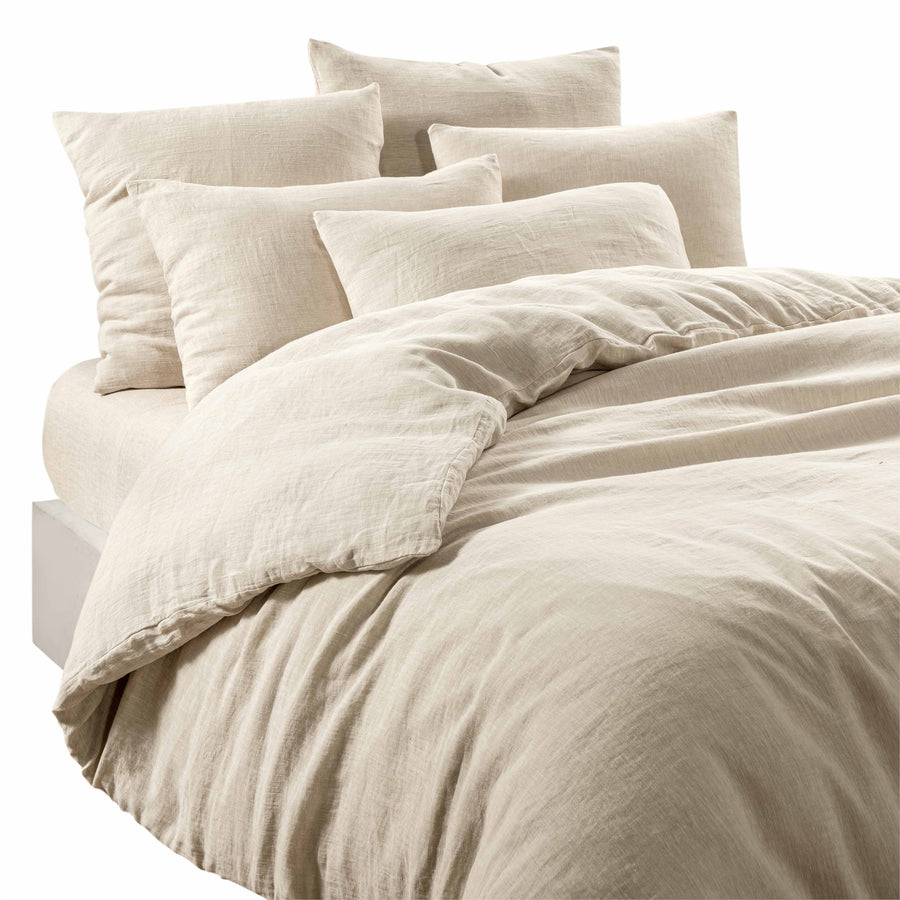 Haomy - Parure de Lit LIMY Naturel