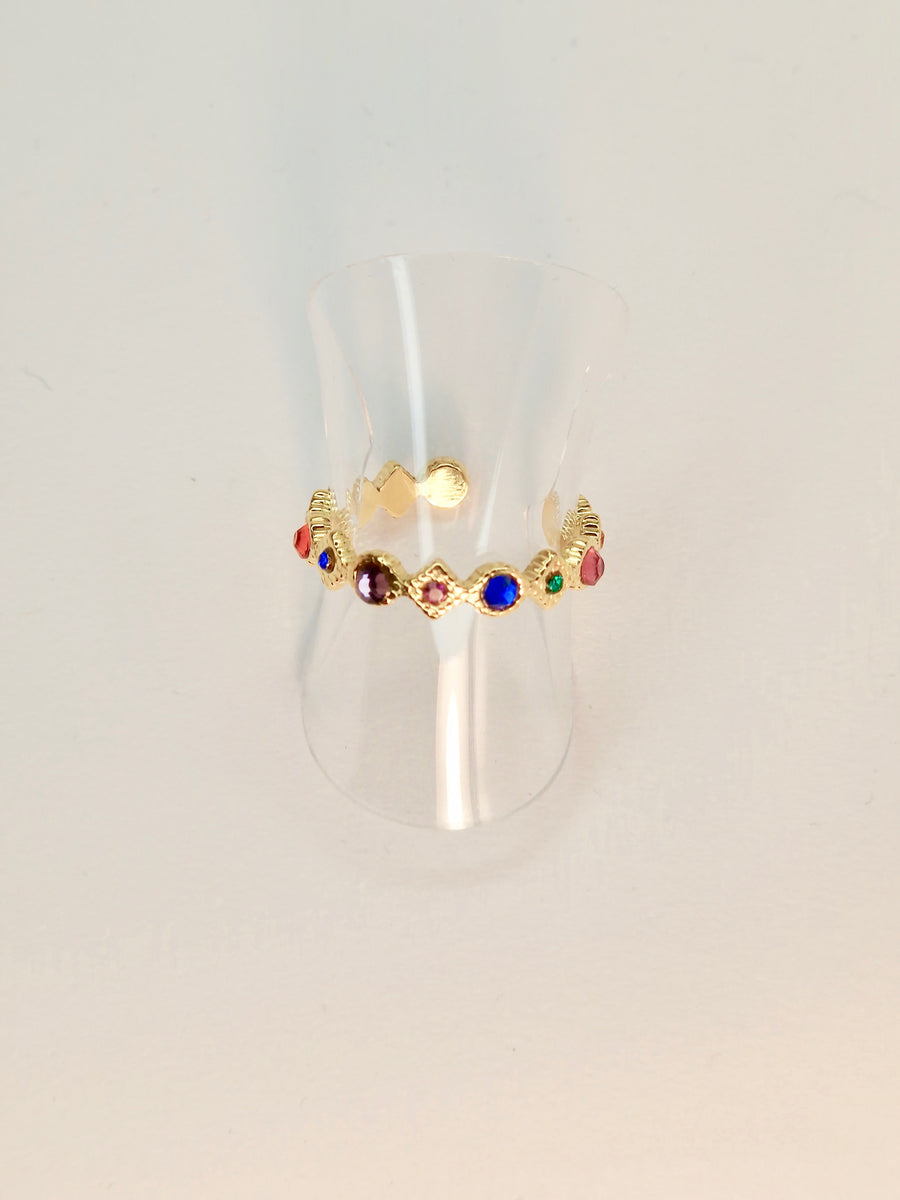 Bague pierres incrustées