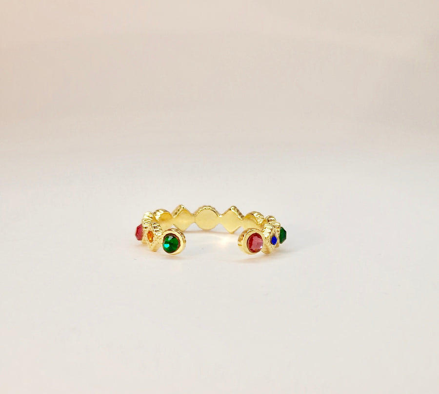 Bague pierres incrustées