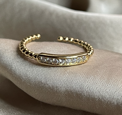 Earcuff anneau boule et Strass