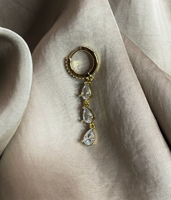 Boucle Goutte Trois strass