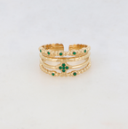 BAGUE 4 RANGS AVEC ÉTOILE ET STRASS