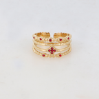 BAGUE 4 RANGS AVEC ÉTOILE ET STRASS