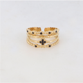 BAGUE 4 RANGS AVEC ÉTOILE ET STRASS