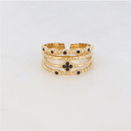 BAGUE 4 RANGS AVEC ÉTOILE ET STRASS