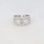BAGUE 4 RANGS AVEC ÉTOILE ET STRASS