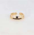 BAGUE 2 RANGS AVEC 8 STRASS