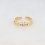 BAGUE 2 RANGS AVEC 8 STRASS
