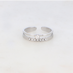 BAGUE 2 RANGS AVEC 8 STRASS