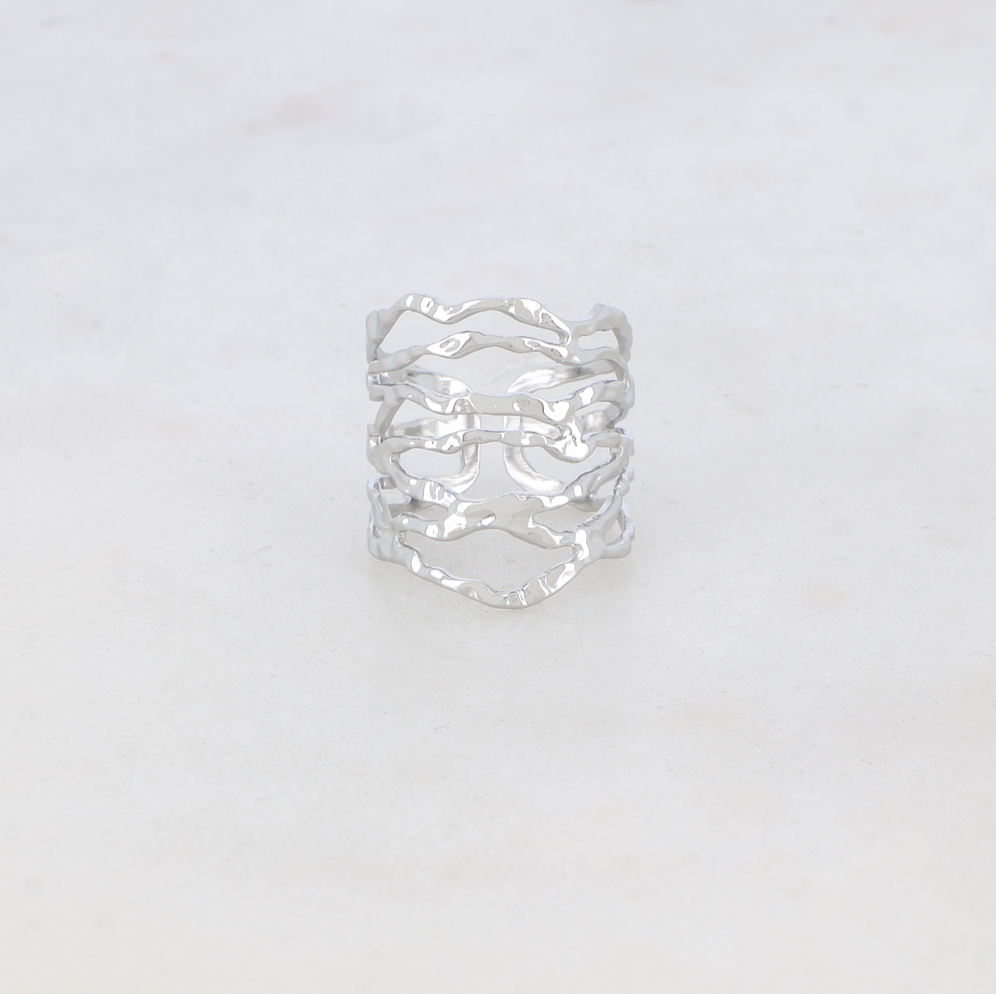 BAGUE 7 RANGS AUX MOTIFS GRAPHIQUES