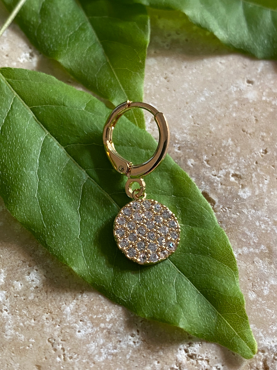 Mini créole circle all strass - gold filed - vendue à l'unité
