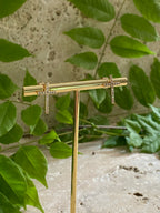 Puce d'oreille Croix strass - gold filed - vendue à l'unité