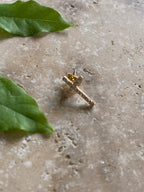 Puce d'oreille Croix strass - gold filed - vendue à l'unité