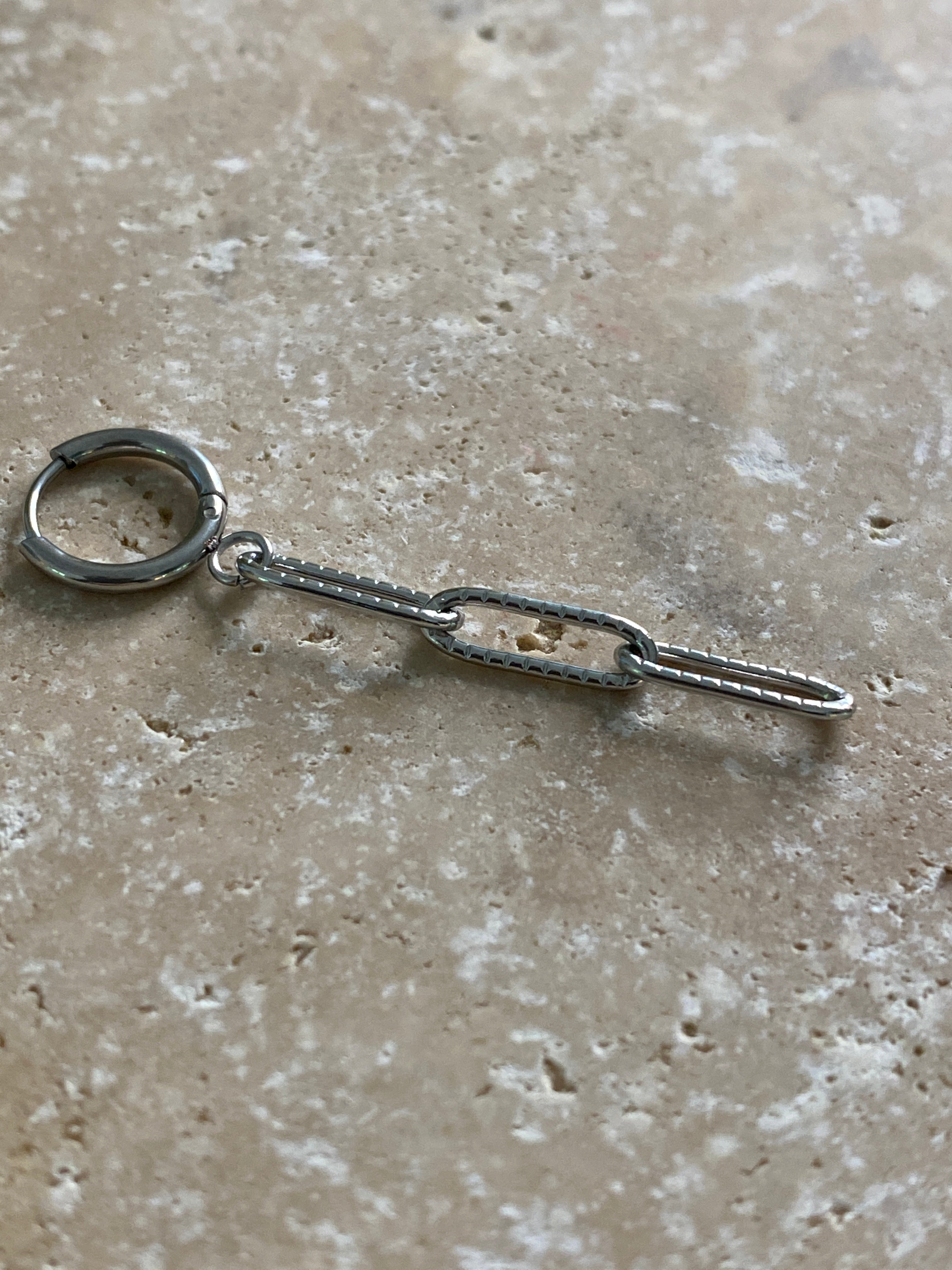 Mini créole chaîne martelée, acier inoxydable, vendue à l'unité